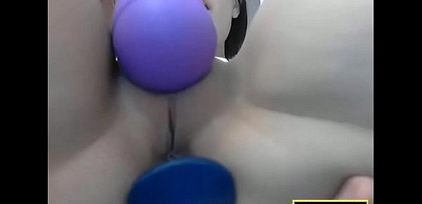  Naughty Teen Girl With Tight Pussy Closeup Masturbation With A Vibrating Toy And A Butt Plug